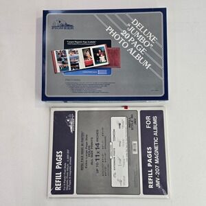 Pioneer Photo Album Jumbo Magnetic 11x14 White JMV-207 Bundle with Refill